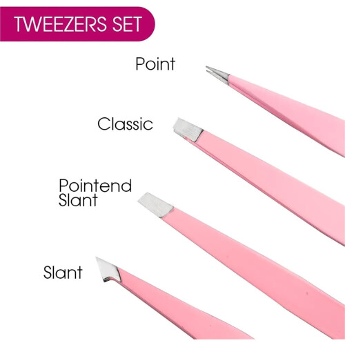 Lash Tweezers Set 4 PCS for Eyelash Extensions Makeup Tools Purple Precision Applicator 2