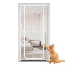 Katzengittertür, Verstellbares Haustiergitter 220 x 90 cm, Netz-Barriere mit Reißverschluss für Treppen und Balkone
