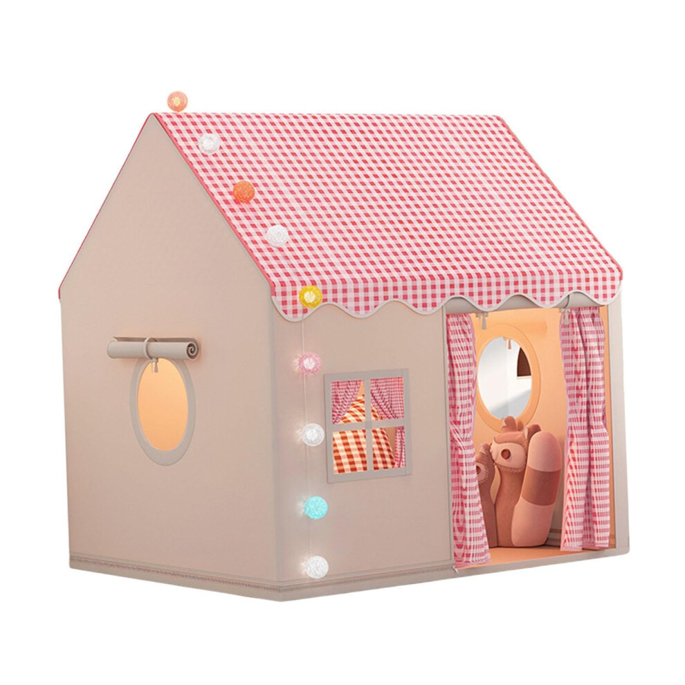 Kids Play Tent, Red Princess Castle Indoor Playhouse with Stable Frame for Girls and Boys-image-OPC-PJZZFKM-NEW