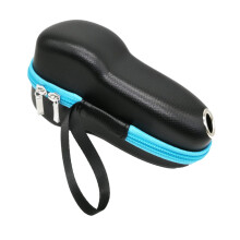 Head Shaver Storage Box PU Material with Charging Port Blue for Travel and Protection of Shavers and Accessories