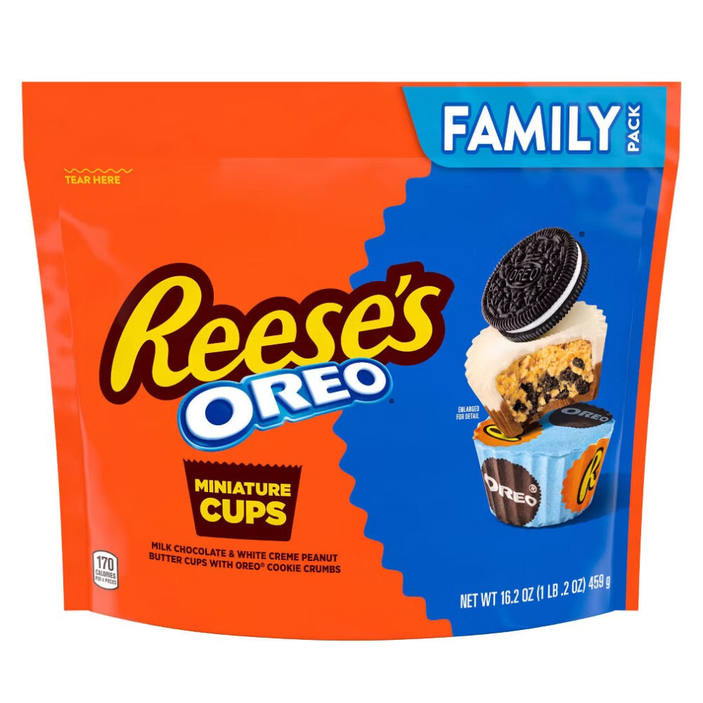 Reese’s Reese's Oreo Milk Chocolate & Creme Peanut Butter Miniature Cups Family Size (459G) White