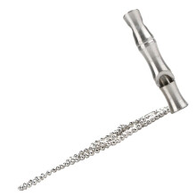 Dog Doorbell Parrot Whistle Portable Adjustable Survival Whistle High Volume Silver Stainless Steel Necklace for Outdoor Use
