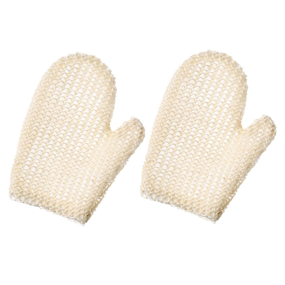 Exfoliating Body Peeling Gloves - 2 Pack Natural Soft Massage Gloves for Gentle Skin Scrubbing and Cleansing