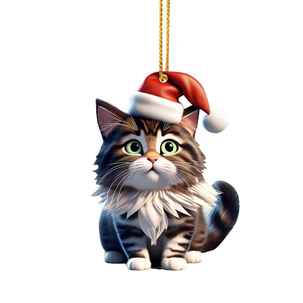 (Style B) Christmas Car Cat Pendant With Acrylic Cartoon Design For Interior Decor Vehicle-image-OPC-PK22RBV-NEW