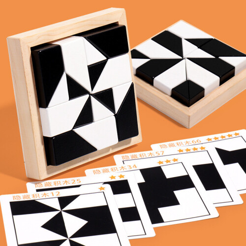 Black Hidden White Building Blocks Parent Child Interaction Toy Cognize Spatial 2