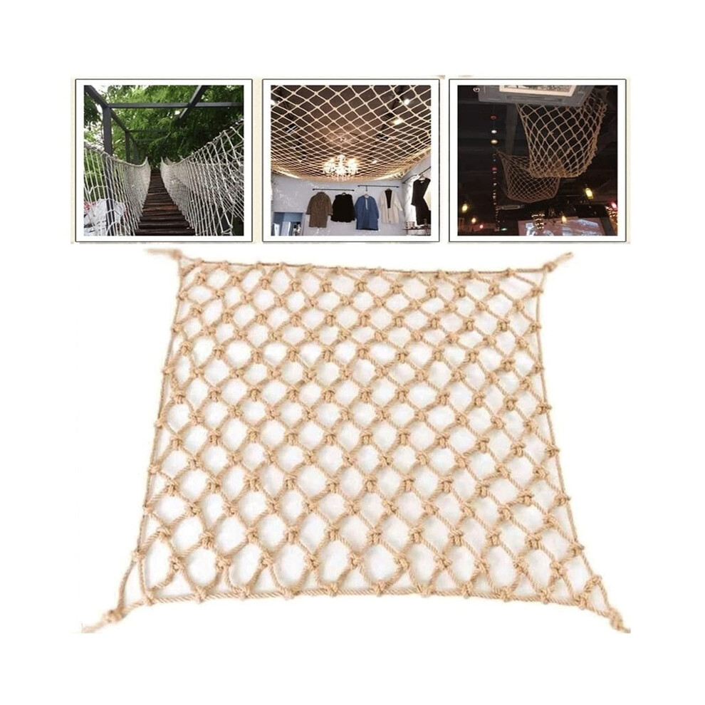 Anti-Fall Net Hemp Decorative Rope Net for Indoor Outdoor Use, Climbing Cargo Net for Kids and Pets, 2x3M Size-image-OPC-PK22SGS-NEW