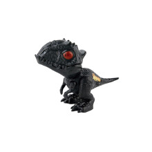 Dinosaur Teething Toy for Infants, Flexible Hand Action Figure, Black Indominus Style, Safe Silicone Material