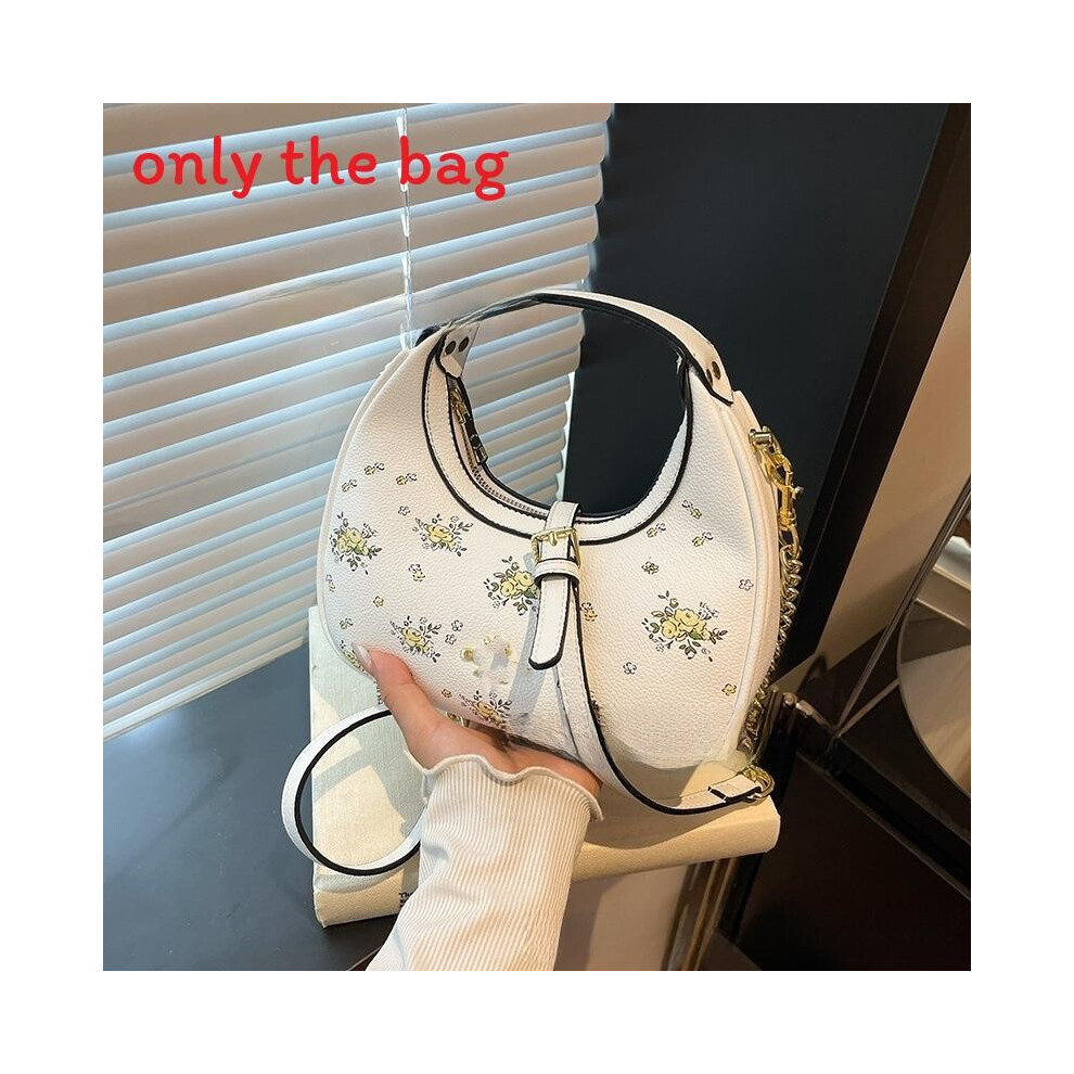 (White Flower) Shoulder Crossbody Fashion Bag With Cherry Print And Chain Design Daily For-image-OPC-PK22TMZ-NEW