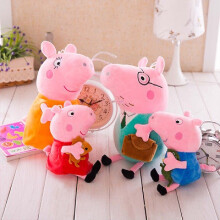 (Group)Peluche pupazzo famiglia Peppa Pig 4 pezzi 12" papà mamma 8" peppa george