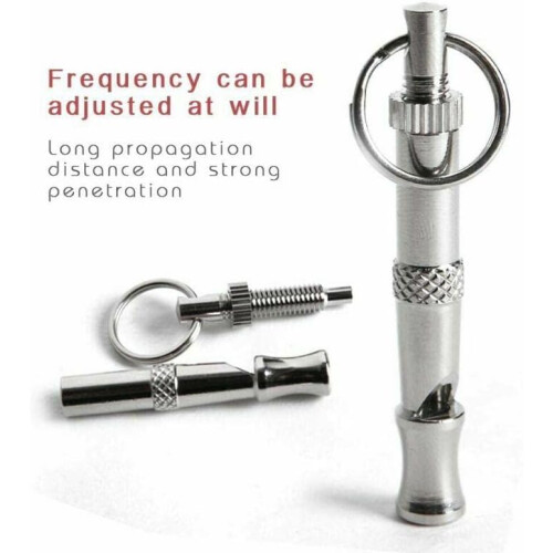 Dog Training Whistle for Puppies Adjustable Pitch Silver Lightweight Durable Design 2