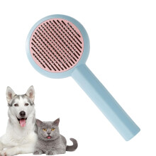 Self-Cleaning Pet Brush for Cats and Small Animals, Portable Gentle Massage Brush for Kittens, Hamsters, and Puppies, Blue