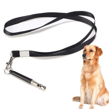 Dog Whistle High Frequency Silent Training Whistle with Lanyard for Dogs and Cats, Black, 1 Piece