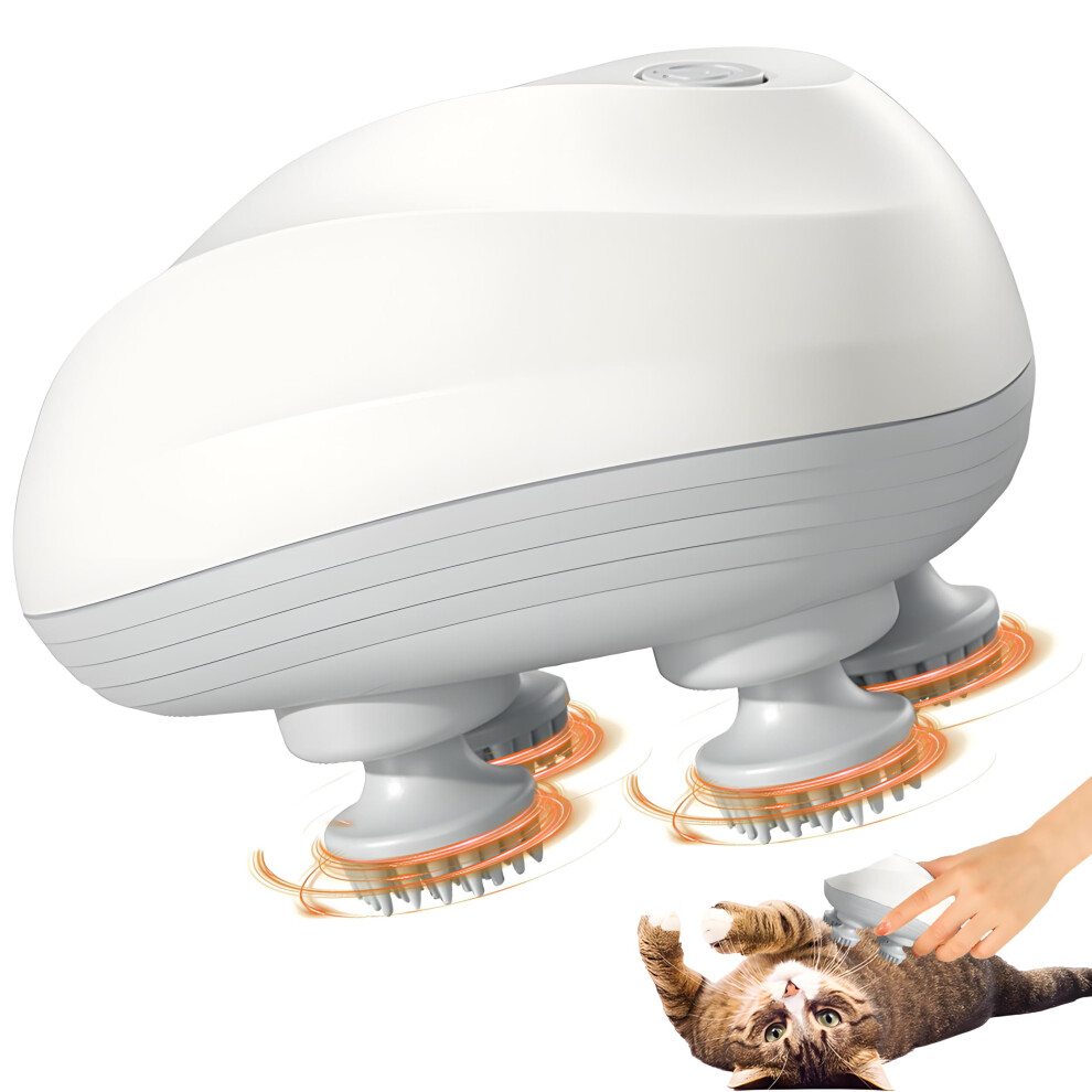 Electric Head Massager IPX7 Waterproof Portable Scalp Massager with 4 Massage Heads 3 Modes for Relaxation Suitable for Pets