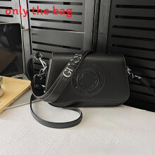 (Pure Black) Crossbody Shoulder Pu Bag With Letter Embossing Design For Womens Everyday Use