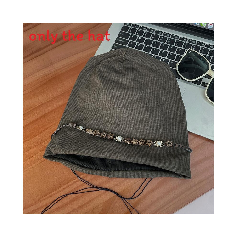 (Brown) Vintage Pile Cap With Pentagram Tassel Design For Women Style Fall Season-image-OPC-PK26W89-NEW