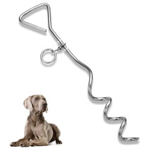 16 Inch Heavy Duty Ground Spike Dog Chain Outdoor Steel Spiral Cable with Harness for Camping Accessories