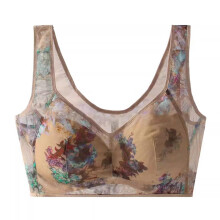 Large Outerwear Women's Sportswear Set, Beige Lace and Mesh Underwear, Full Cup Bra XL