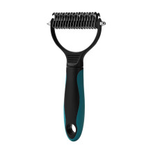 Pet Dematting Comb – Dual-Sided Pet Grooming Brush for Detangling Puppies, Kittens, and Hamsters in Green