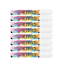 6 mm Retractable Tip Erasable Chalk Pen Set For Blackboard Window Glass 8 Pieces White