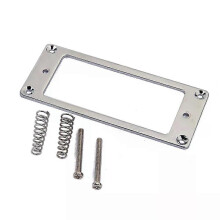 PARK (Silber) Mini-Rahmen 688 mm x 29 mm Humbucker-Tonabnehmerringe mit flacher Basis, langlebiges Metall-Chrom-Finish
