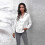 PARK(s-white) Camicia in raso da donna, camicia a maniche lunghe in raso e rayon, nuova 1