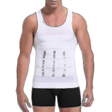 PARK (3XL-Bianco) Uomo Maglia a compressione per ginecomastia Allenatore della vita Ming Intimo Modellante