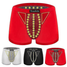 PARK (XL-rosso) 2 pezzi Pantaloni da uomo con terapia del campo energetico magnetico Boxer intimo maschile