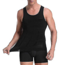PARK (XL-Nero) Uomo Maglia a compressione per ginecomastia Allenatore della vita Ming Intimo Modellante
