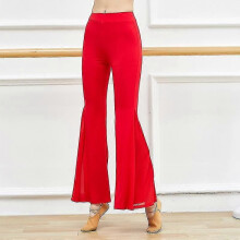 PARK (S-Rot) Lässige Vintage-Schlaghose für Damen, einfarbig, Disco-Tanz, 70er-Jahre-Schlaghose, Hippie-Hose