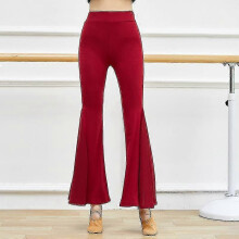 PARK (S-Claret) Lässige Vintage-Schlaghose für Damen, einfarbig, Disco-Tanz, 70er-Jahre-Schlaghose,