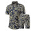 PARK(XL-Blu navy) Completo da uomo composto da 2 pezzi, camicia a maniche corte e pantaloncini 1