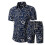 PARK(M-Blu) Completo da uomo composto da 2 pezzi, camicia a maniche corte e pantaloncini 1