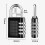 PARK (Argento) Lucchetto mini impermeabile in lega di zinco con combinazione di codice password a 4 4