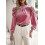 PARK(M-Rosa)Camicetta da donna in velluto con scollo rotondo e maniche lunghe a palloncino 2