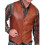 PARK (M-Schwarz) Herren Herbstmode Cowboy Kunstlederweste 2