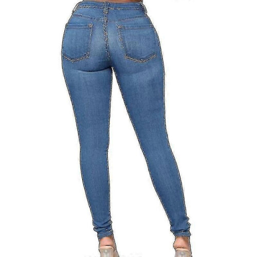 Jeans elasticizzati a vita alta da donna PARK(X-Blue) 1