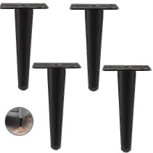 PARK (20 cm, Schwarz) Neu 2023, 4er-Set Möbelbeine, gerades Sofabein, Tischbein, Schrankbeine, Nachttischbeine