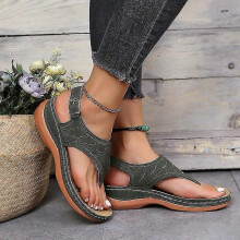 PARK (35-Grün) Bequeme orthopädische Sandalen für Damen, orthopädische Sandalen, flach
