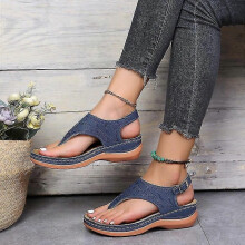 PARK (36-Blau) Bequeme orthopädische Sandalen für Damen, orthopädische Sandalen, flach