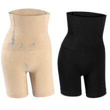 PARK(XX-musta)Saumaton hengittävä bokseri korkea vyötärö Vatsa Body Shaper Housut Naisten Korsetti Pakarat