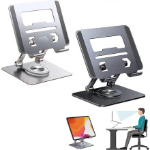 PARK (nero) Supporto per laptop in lega di alluminio con staffa girevole a 360