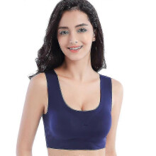 PARK (2XL-BLEU) Soutien-gorge de sport sans anneaux en acier pour femme