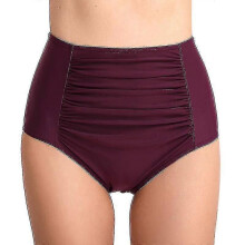 PARK (XXL-Morado) Braguita de bikini de cintura alta para mujer, ropa de playa