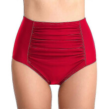 PARK (S-Rot) Damen High Waist Bikini Bottom Frauen Badehose Strandmode