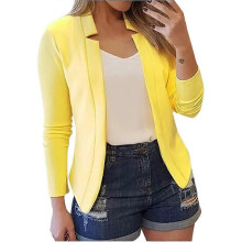 PARK (L-Gelb) 2023 Herbst Winter Neue Stil Frauen Kleidung Kleine Anzug Einfarbig Strickjacke