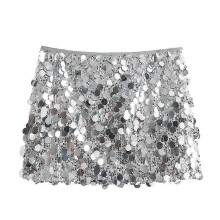 PARK (M-Silber) Pailletten Sexy Rock Bodycon Mini Röcke Für Frauen Trendy 2024