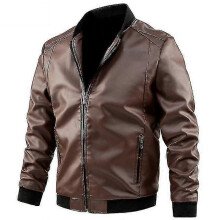 PARK (8XL) Veste de motard en cuir pour homme Veste en cuir décontractée d'automne