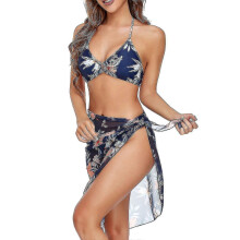 PARK(XL)Conjunto de tres piezas para mujer, traje de baño de malla con control de abdomen, ropa de playa