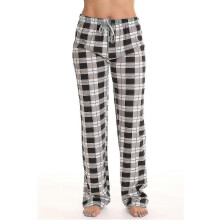 PARK (M-nero) Pantaloni da pigiama da donna con tasche, pantaloni da pigiama da donna in morbida flanella