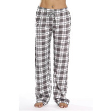 PARK (L-grigio) Pantaloni da pigiama da donna con tasche, pantaloni da pigiama da donna in morbida flanella